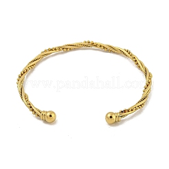 304 Stainless Steel Twisted Open Cuff Bangles for Women&nbsp;BJEW-E100-07G