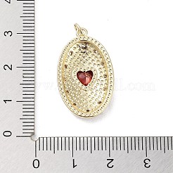 Rack Plating Brass Micro Pave Clear Cubic Zirconia Pendants&nbsp;KK-H474-23G