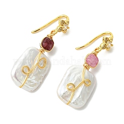 Natural Multicolor Tourmaline Dangle Earrings&nbsp;EJEW-JE07207