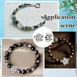 200Pcs Tibetan Style Alloy 3D Flower Beads&nbsp;TIBEB-HY0001-23