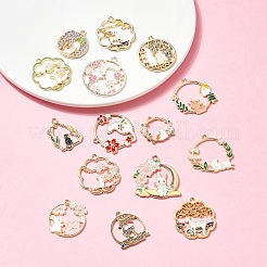 15Pcs 15 Styles Alloy Enamel Pendants&nbsp;FIND-YW0004-73