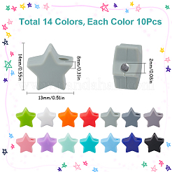 140Pcs 14 Colors Silicone Beads&nbsp;SIL-SC0002-24