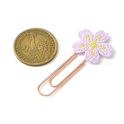 Polyester Embroidered Flower Bookmarks&nbsp;AJEW-JK00280