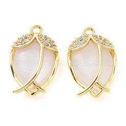 Brass Micro Pave Clear Cubic Zirconia Pendants&nbsp;ZIRC-F133-05G