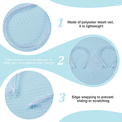 2Pcs 2 Colors Mesh Veil Cloth Hair Bands&nbsp;FIND-OC0003-95C