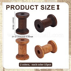 30Pcs 2 Colors Wooden Empty Spools for Wire&nbsp;TOOL-ME0001-04