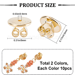 20Pcs 2 Colors Brass Ear Nuts&nbsp;KK-SC0003-12