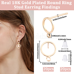 20Pcs Brass Stud Earring Findings&nbsp;KK-BBC0027-87