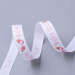 Baby Shower Ornaments Decorations Word Baby Girl Printed Polyester Grosgrain Ribbons&nbsp;LS-OCOR-S023-02