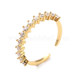 Clear Cubic Zirconia Open Cuff Ring for Women&nbsp;RJEW-C018-03G