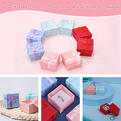 24Pcs 4 Colors Valentines Day Presents Packages Cardboard Ring Boxes&nbsp;CBOX-SP0001-02