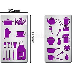 2Pcs 2 Style 304 Stainless Steel Cutting Dies Stencils&nbsp;DIY-FG0002-01