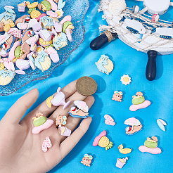 80Pcs 2 Styles Summer Theme Opaque Resin Cabochons&nbsp;CRES-SC0003-28