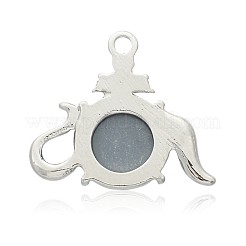 Tableware/Teapot Platinum Plated Alloy Resin Pendants&nbsp;PALLOY-J610B-01P