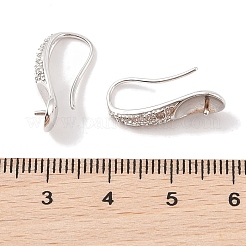 925 Sterling Silver Micro Pave Cubic Zirconia Hoop Earring Settings Findings&nbsp;STER-B003-20P