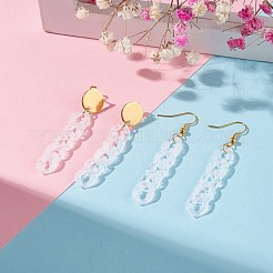 Chunky Acrylic Curb Chain Long Drop Earrings&nbsp;EJEW-JE04772-03