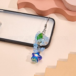 Brass & Acrylic & Glass Mobile Straps&nbsp;HJEW-SW00167-03
