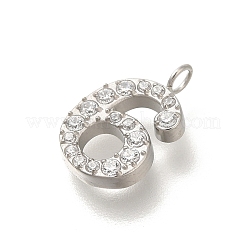 304 Stainless Steel Micro Pave Cubic Zirconia Pendants&nbsp;STAS-H228-01P-06