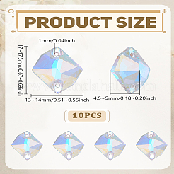 10Pcs Irregular Rhombus Sew on Rhinestone&nbsp;RGLA-LP0001-07
