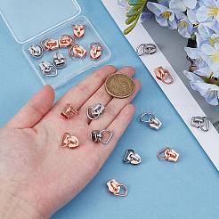 20Pcs 2 Colors Alloy Zipper with D Ring&nbsp;SENE-CY0001-12A