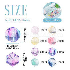 120Pcs 8 Colors Transparent Glass Beads&nbsp;GLAA-TA0004-25