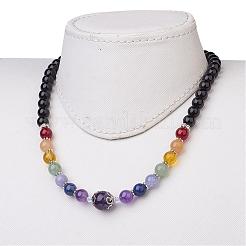 Natural Amethyst and Mixed Gemstone Beaded Necklaces&nbsp;NJEW-JN01753-03