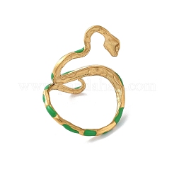 304 Stainless Steel Open Cuff Enamel Rings for Women&nbsp;RJEW-M020-04G-02