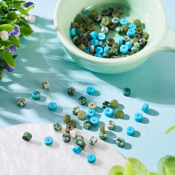 200Pcs 4 Styles Natural Green Spot Jasper & TaiWan Jade & Dyed Howlite & African Turquoise(Jasper) Beads&nbsp;G-TA0003-05B