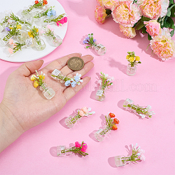 20Pcs 10 Colors Luminous Resin Flower Display Decorations&nbsp;DJEW-PH0001-78