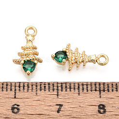Brass Micro Pave Cubic Zirconia Charms&nbsp;KK-N263-144B-G