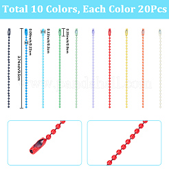 200Pcs 10 Colors Iron Ball Chain Tag Chains for Price Tags&nbsp;FIND-SP0005-77