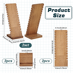 Cedarwood Jewelry Slan Back Pendant Necklace Organizer Display Stands&nbsp;ODIS-WH0078-23