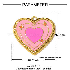 304 Stainless Steel Enamel Pendants&nbsp;STAS-OY010-20G