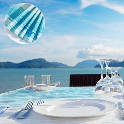 2Pcs 2 Style Gradient Summer Ocean Beach Burlap Table Runner&nbsp;AJEW-DR0001-17