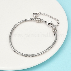 Tarnish Resistant 304 Stainless Steel European Round Snake Chains Bracelets&nbsp;X-STAS-J015-05