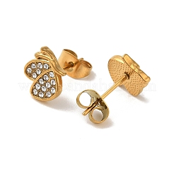 304 Stainless Steel Crystal Rhinestone Stud Earrings for Women&nbsp;EJEW-C094-01A-G