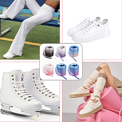 5 Pairs 5 Colors Gradient Organza Shoelaces&nbsp;AJEW-SP0003-10