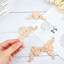 Natural Solid Wood Carved Onlay Applique Craft&nbsp;WOOD-FH0001-21