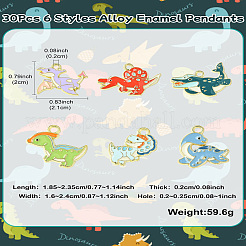 30Pcs 6 Styles Alloy Enamel Pendants&nbsp;ENAM-CJ0006-47