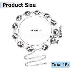 1Pc Cow Print Alloy & Acrylic Oval Chain Belts for Cowgirls&nbsp;AJEW-HS0001-29