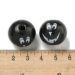 Printed Wood European Beads&nbsp;WOOD-G022-08B-16