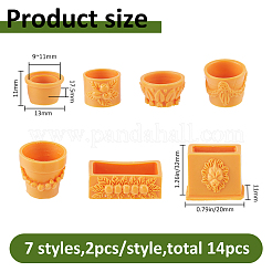 14Pcs 7 Styles Resin Flowerpot Miniature Ornaments&nbsp;AJEW-FH0007-26