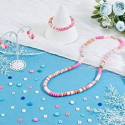 Flat Round Handmade Polymer Clay Beads&nbsp;CLAY-PH0001-42