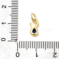 Brass Cubic Zirconia Charms&nbsp;KK-G554-01C-03