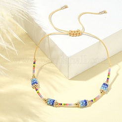 Glass Seed Column Link Bracelet&nbsp;BJEW-MZ00030-01