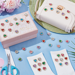 70Pcs 7 Colors Heart Sew on Rhinestones&nbsp;GLAA-AR0001-84