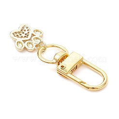 Dog's Paw Print Brass Micro Pave Cubic Zirconia Pendant Decorations&nbsp;HJEW-JM03954