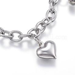 Tarnish Resistant 304 Stainless Steel Charm Bracelets&nbsp;BJEW-G544-12P