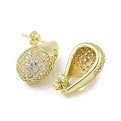 Brass with Cubic Zirconia Stud Earrings&nbsp;LS-EJEW-Q799-02A-G