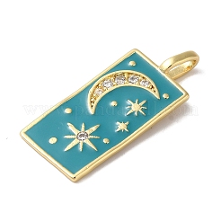 Rack Plating Brass & Cubic Zirconia Pendants&nbsp;KK-L216-008G-01